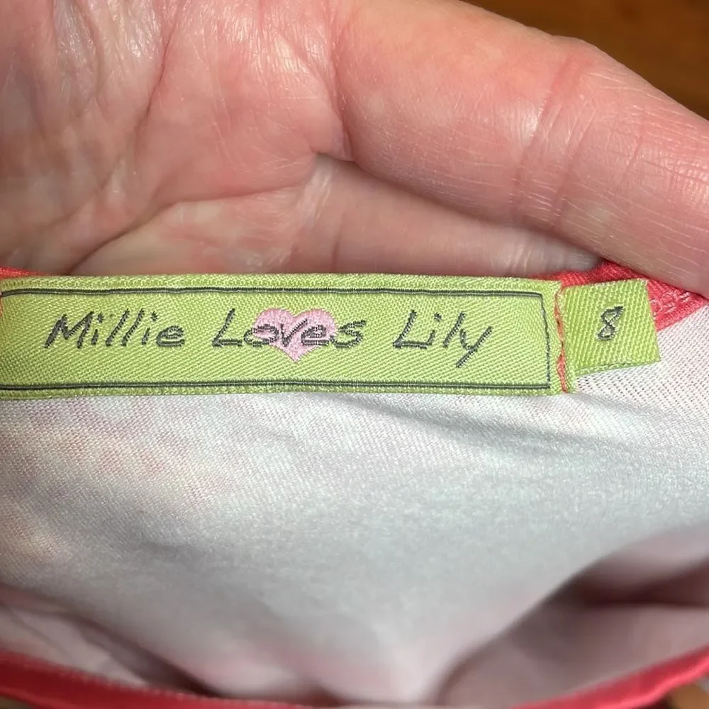 Millie Loves Lily Dress, coral sage yellow, 8